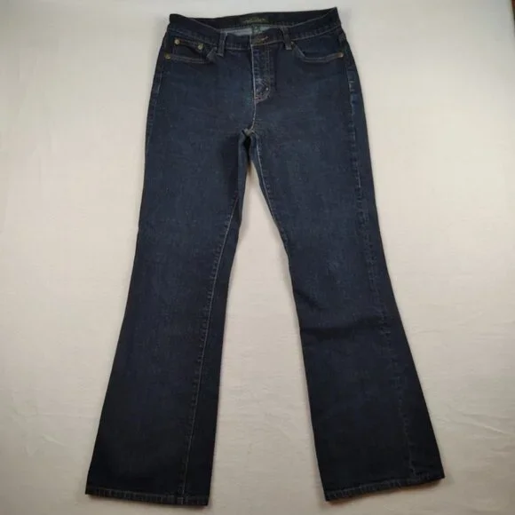 Lauren Ralph Lauren Classic Bootcut Dark Denim Jeans sz 8 - Picture 1 of 9